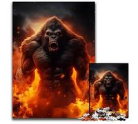 Angry Evil Gorilla Fire 1000 Piece Puzzle Difficult Puzzles for Adults Challenging Brain Teaser Relaxing Toy for Teenagers 1000 PCS(38x26cm)