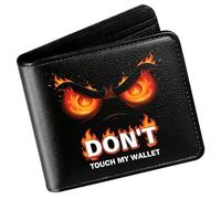 Angry Eye Boys Wallet, Cool Wallets for Boys, Bifold Leather Purse with Coin Pocket & Card Slots, Don't Touch My Wallet, Novelty Red Fire Wallets, Funny Birthday Gifts for Teenage, Boy & Men