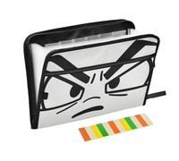 Angry Eyes Cartoon File Jackets 13 Pockets A4 Letter Size with Zipper Closure for Expansion File