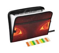 Angry Eyes Fire Black Expansion File Folders 13 Pockets A4 Letter Size with Zipper Closure for File Pocket Folder