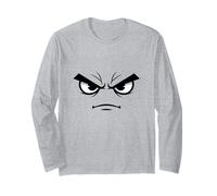 Angry Face Expression Design Grumpy Mood Face Frustrated Day Long Sleeve T-Shirt
