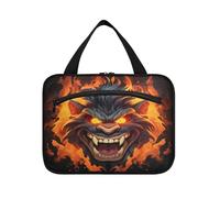 Angry Fired Animal Chimpanzee Hanging Travel Toiletry Cosmetic Makeup Bag Large Capacity Foldable Storage Wash Bags for Women Girls Bathroom