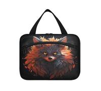 Angry Fired Animal Fox Hanging Travel Toiletry Cosmetic Makeup Bag Large Capacity Foldable Storage Wash Bags for Women Girls Bathroom