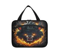 Angry Fired Animal Panda Hanging Travel Toiletry Cosmetic Makeup Bag Large Capacity Foldable Storage Wash Bags for Women Girls Bathroom