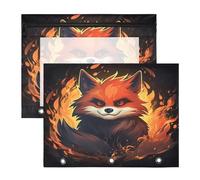 Angry Fired Animal Red Panda 3 Ring Binder Clear Binders Pencil Pouches Bags Case(2 Pack)