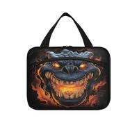 Angry Fired Hippopotamus Hanging Travel Toiletry Cosmetic Makeup Bag Large Capacity Foldable Storage Wash Bags for Women Girls Bathroom