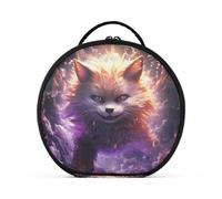 Angry Fox Purple Fire Creative Makeup Bags Cosmetic Bag Toiletry Case Organizer with Adjustable Divider Artist Storage Bag for Women Girls