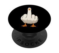 Angry Goose Flipping The Bird Funny Middle Finger Viral Meme PopSockets Adhesive PopGrip