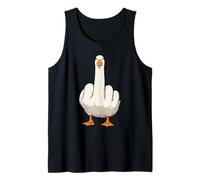 Angry Goose Flipping The Bird Funny Middle Finger Viral Meme Tank Top