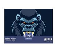 Angry Gorilla Anime Animals Adults Fun 300 Piece Thickened Wooden Jigsaw Puzzles Home Decoration Stress Relief Toy Toy Intellectual Game Education Game Challenge Educational 300pcs (40x28cm)