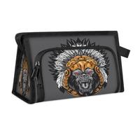 Angry Gorilla Aztec Travel Toiletry Bag for Women Men Girls Boys Gorilla Multifunctional Makeup Pouch Bag Wash Toiletries Cosmetic Organizer Shower Bag