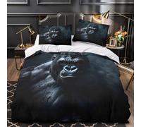 Angry Gorilla Comforter Cover 3D Print Breathable 3PCs Bed Linen Hidden Zipper dark Fantasy Quilt Cover Ultra Soft Machine Washable for Teens Youth Adults Women Kids Boys Super king（260x220cm）