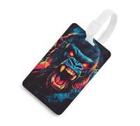 Angry Gorilla Funny Luggage Tag Travel Suitcase Label with Privacy Name ID for Baggage Bag Backpack