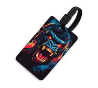 Angry Gorilla Funny Luggage Tag Travel Suitcase Label with Privacy Name ID for Baggage Bag Backpack