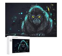 Angry Gorilla Illustration Adult Puzzle, 1000 PCS, Relaxing Jigsaw Activity, An Engaging Indoor Activity for Quiet Evenings, for Family Fun