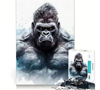 Angry Gorilla Jigsaw 1000 Pieces for Teenagers Memory Train Fun Clean Seamless Connection Relaxing Indoor Group Activity (38x52cm)