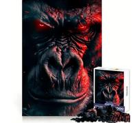 Angry Gorilla Jigsaw Puzzles 1000 Piece for Teenagers Brain Teasing Quiet Fun Smooth Edges Birthday Gift (50x75cm)