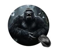 Angry Gorilla Mouse Pad Round Laptop Mouse Mat Cute Computer Mousepad Keyboard Pad Non-Slip Desk Pads for Gaming Office Work Home