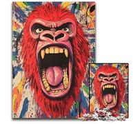 Angry Gorilla Painting 1000 Pieces Puzzle Gifts Jigsaw Puzzles for Adults Family Activity Brain Teaser Home Decor 1000 PCS(38x26cm)