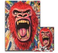 Angry Gorilla Painting Jigsaws 1000 Pieces for Adults Challenging Puzzles for Holidays Birthdays And Family Game Nights 1000 PCS(75x50cm)