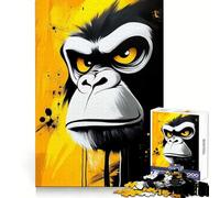 Angry Gorilla Portrait 1000-piece Jigsaw Puzzles Logical Skill Mindful Leisure Precise Join Thoughtful Gift (38x52cm)