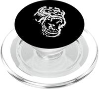 Angry Gorilla Shirt Silverback White Fierce Great Ape Gift PopSockets PopGrip for MagSafe