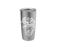 Angry Gorilla Tumbler Silverback White Tattoo Great Ape Stainless Steel Insulated Tumbler