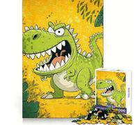 Angry Green Dinosaur Puzzles for Adults 1000 Piece Enhance Recall Pleasant Downtime Precision Cut (38x52cm)