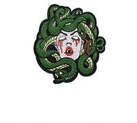 Angry Head Clothes Patches Tattoo Snake Skull Embroidered Clothes Patch Applique Badge Iron On Sew On Emblem Custom DIY Jeans Jacket Kid's Clothing Bag