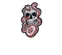 Angry Head Clothes Patches Tattoo Snake Skull Embroidered Clothes Patch Applique Badge Iron On Sew On Emblem Custom DIY Jeans Jacket Kid's Clothing Bag