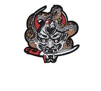 Angry Head Clothes Patches Tattoo Snake Skull Embroidered Clothes Patch Applique Badge Iron On Sew On Emblem Custom DIY Jeans Jacket Kid's Clothing Bag