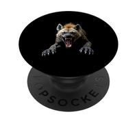 Angry Hyena Head Roaring Wild Animal Safari Art PopSockets Adhesive PopGrip