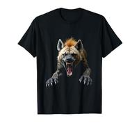 Angry Hyena Head Roaring Wild Animal Safari Art T-Shirt