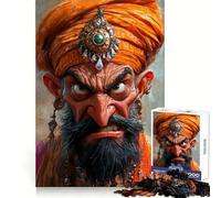 Angry Indian Man Portrait Adult Jigsaw Puzzles1000 Pieces Memory Skill Quiet Recreation Clean Edges Unique Gift (38x26cm)