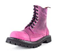 Angry Itch Mens Ladies Vintage Pink Lace Up Real Leather Light Sole Boots UK - 7