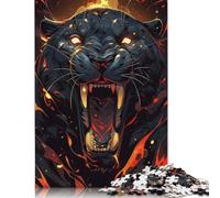 Angry Jaguar Puzzle Jigsaws 1000 Pieces for Adults Puzzle Jigsaws for Adults Educational Puzzle 1000pcs (75x50cm)