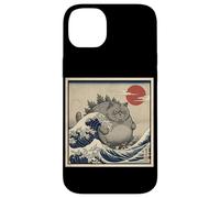 Angry Kaiju Cat Monster In Great Sea Wave Case for iPhone 14 Plus