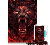 Angry Lion Beast Mode Jigsaw Puzzle 1000 Pieces Cognitive Fun Play High Precision Die Cut Unique Gift for Stress Relief (38x52cm)