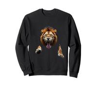 Angry Lion Head Roaring Wild Animal Jungle Art Sweatshirt