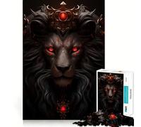 Angry Lion King 1000 Piece Jigsaw Puzzles Mind Challenge Toy High Precision Die Cut Amusing Challenge for Waiting Time (38x26cm)