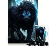 Angry Lion King 1000 Piece Jigsaws for Adults Brain Recall Game Tight Interlock No Gaps Calming Mental Break Activity (38x52cm)