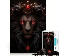 Angry Lion King Jigsaw for Teenagers 1000 Pieces Mental Improve Play Uniform Size Precise Pieces Family Fun Night Activity (38x52cm)