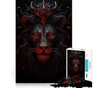 Angry Lion King Jigsaw for Teenagers 1000 Pieces Mental Improve Play Uniform Size Precise Pieces Family Fun Night Activity (50x75cm)