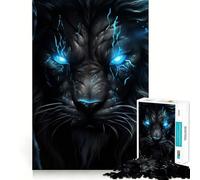 Angry Lion King Jigsaw Puzzle 1000 Piece Creative Skill Toy Clean Cut Sturdy Components Travel-friendly Brain Game Gift (38x52cm)