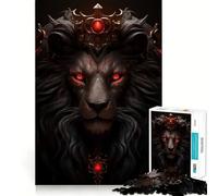 Angry Lion King Jigsaw Puzzles 1000 Cognitive Skill Toy Smooth Burr Free Surface Relaxing Indoor Group Activity (50x75cm)