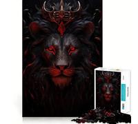 Angry Lion King Jigsaw Puzzles 1000 Cognitive Skill Toy Smooth Burr Free Surface Relaxing Indoor Group Activity (38x26cm)