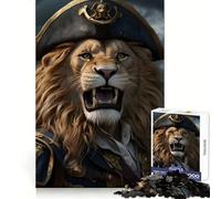 Angry Lion Pirates Jigsaw Puzzle 1000 Piece for Adults Strategic Think Peaceful Escape Precise Fit Lovely Gift (38x52cm)