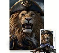Angry Lion Pirates Jigsaw Puzzle 1000 Piece for Adults Strategic Think Peaceful Escape Precise Fit Lovely Gift (50x75cm)