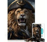 Angry Lion Pirates Jigsaw Puzzles 1000 Mental Focus Game Precision Cut Smooth Edges Meaningful Connection Building Game (50x75cm)
