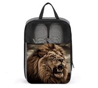 Angry Lion Shoe Bag Waterproof & Breathable Shoe Pouch for Travel, Portable Carry Case for Sports Sneakers, Gym, Vacation